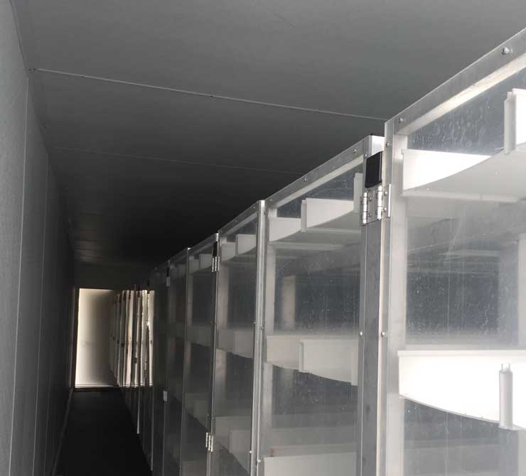 Interior of FodderTech containerized fodder system